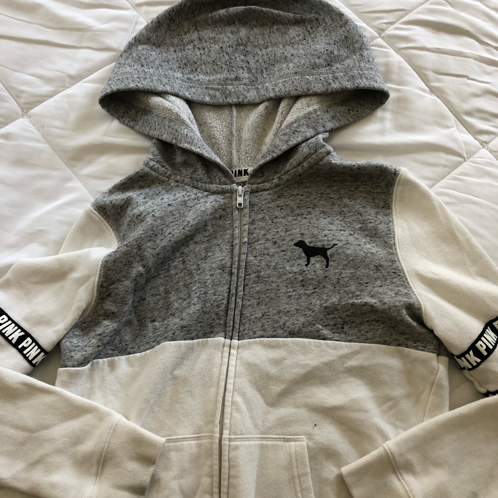 White and grey PINK jacket